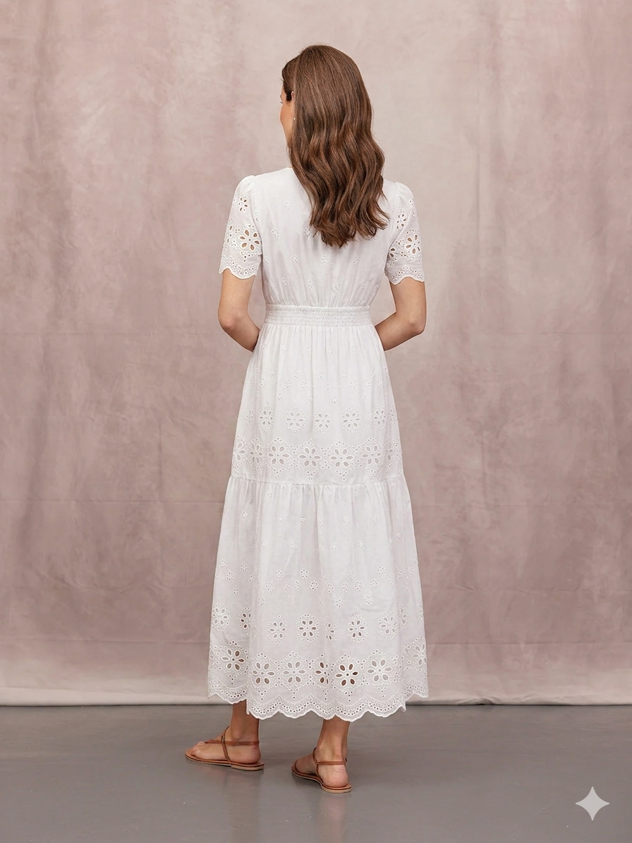 The Georgie Tiered Broderie Dress