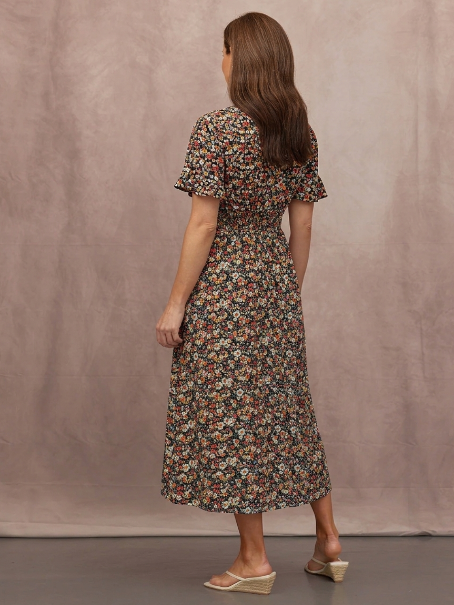 Maddie V-Neck Short Sleeve Dress