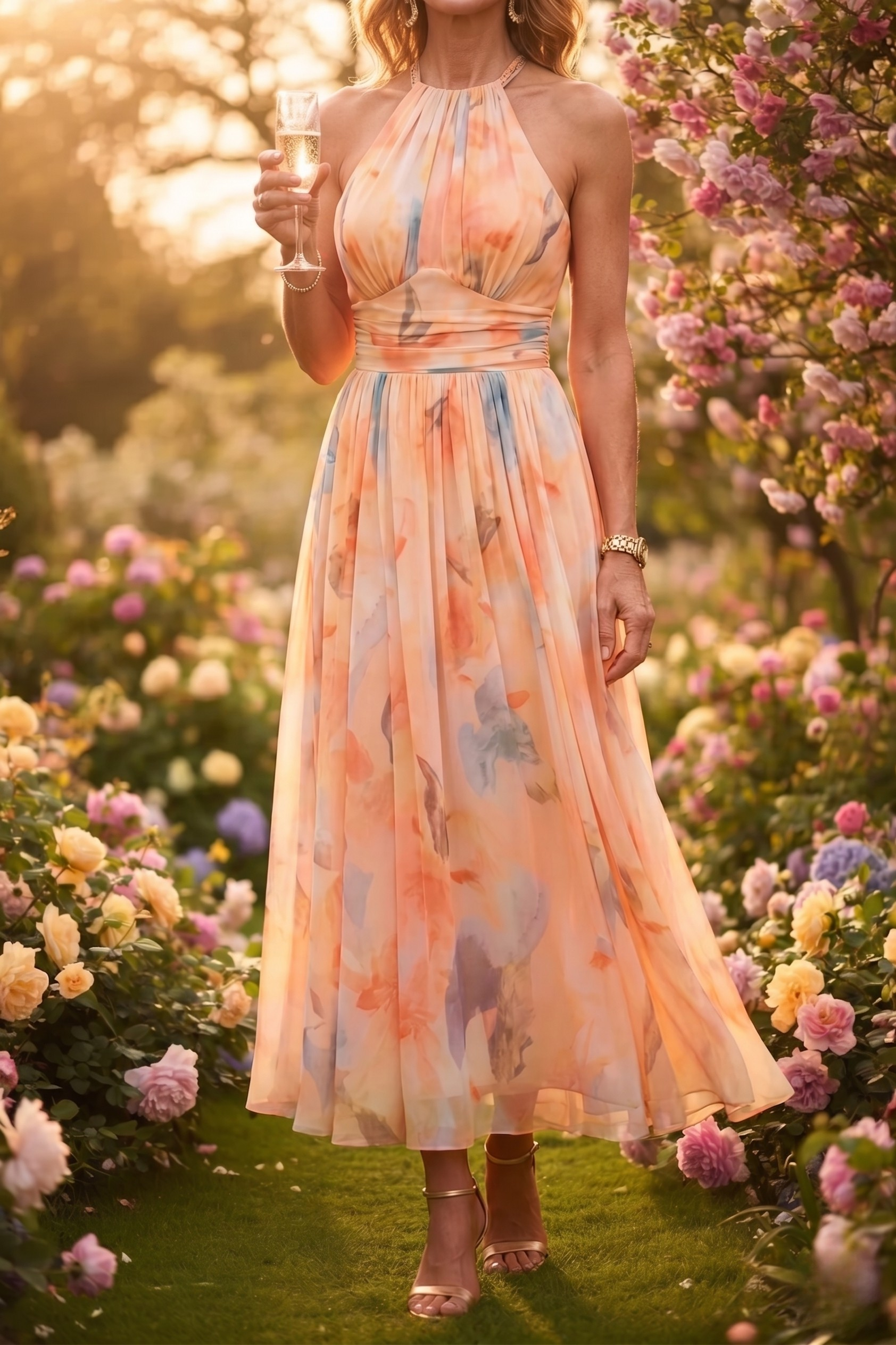 Elin | Soft Halter Midi Dress