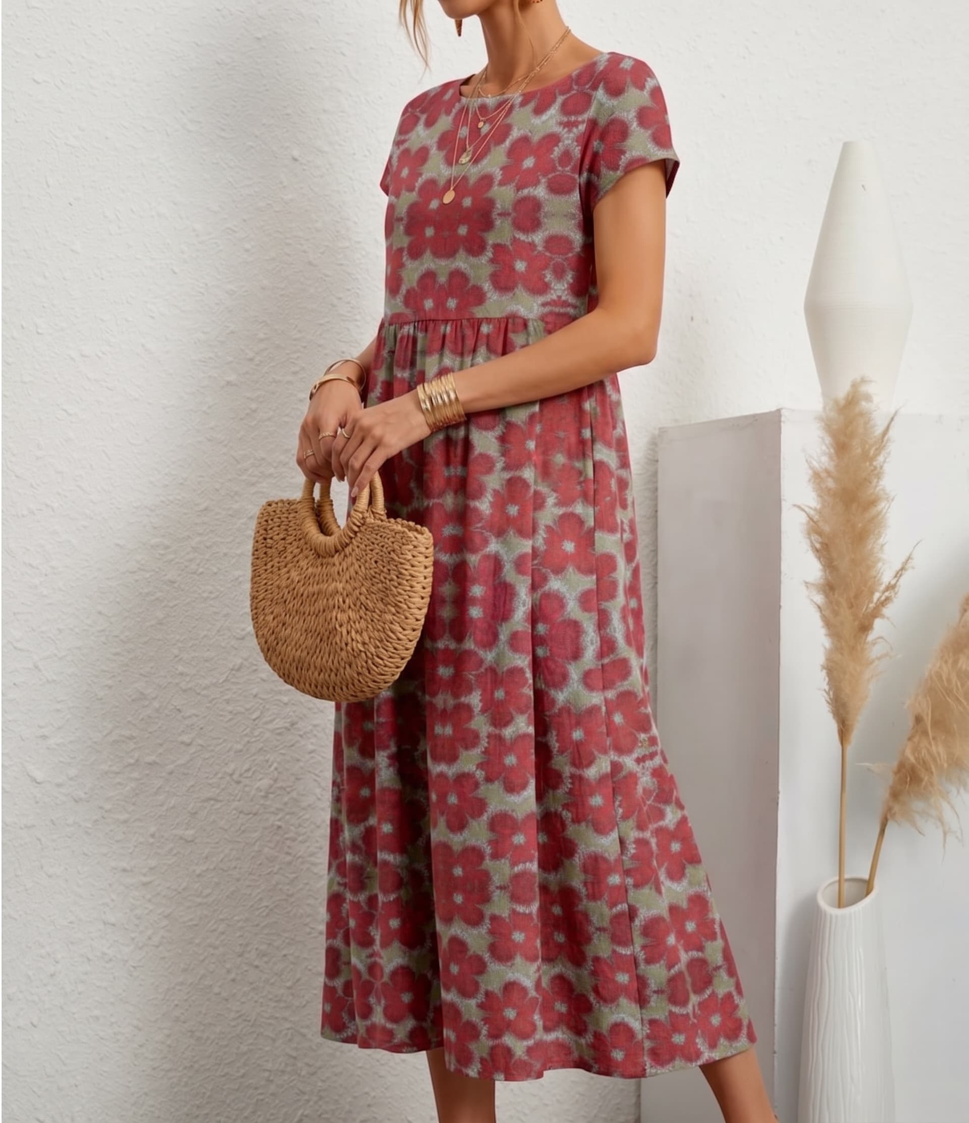 Aurelia™ — Timeless Grace Floral Midi Dress