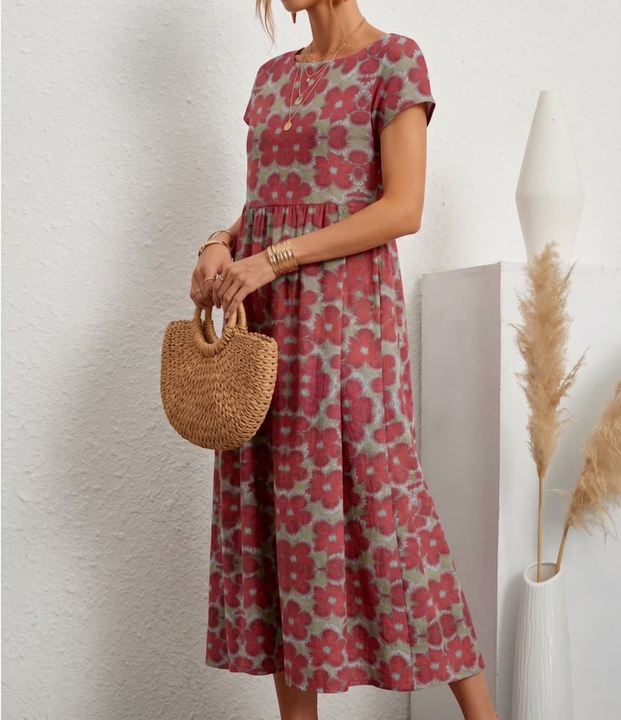Aurelia™ — Timeless Grace Floral Midi Dress