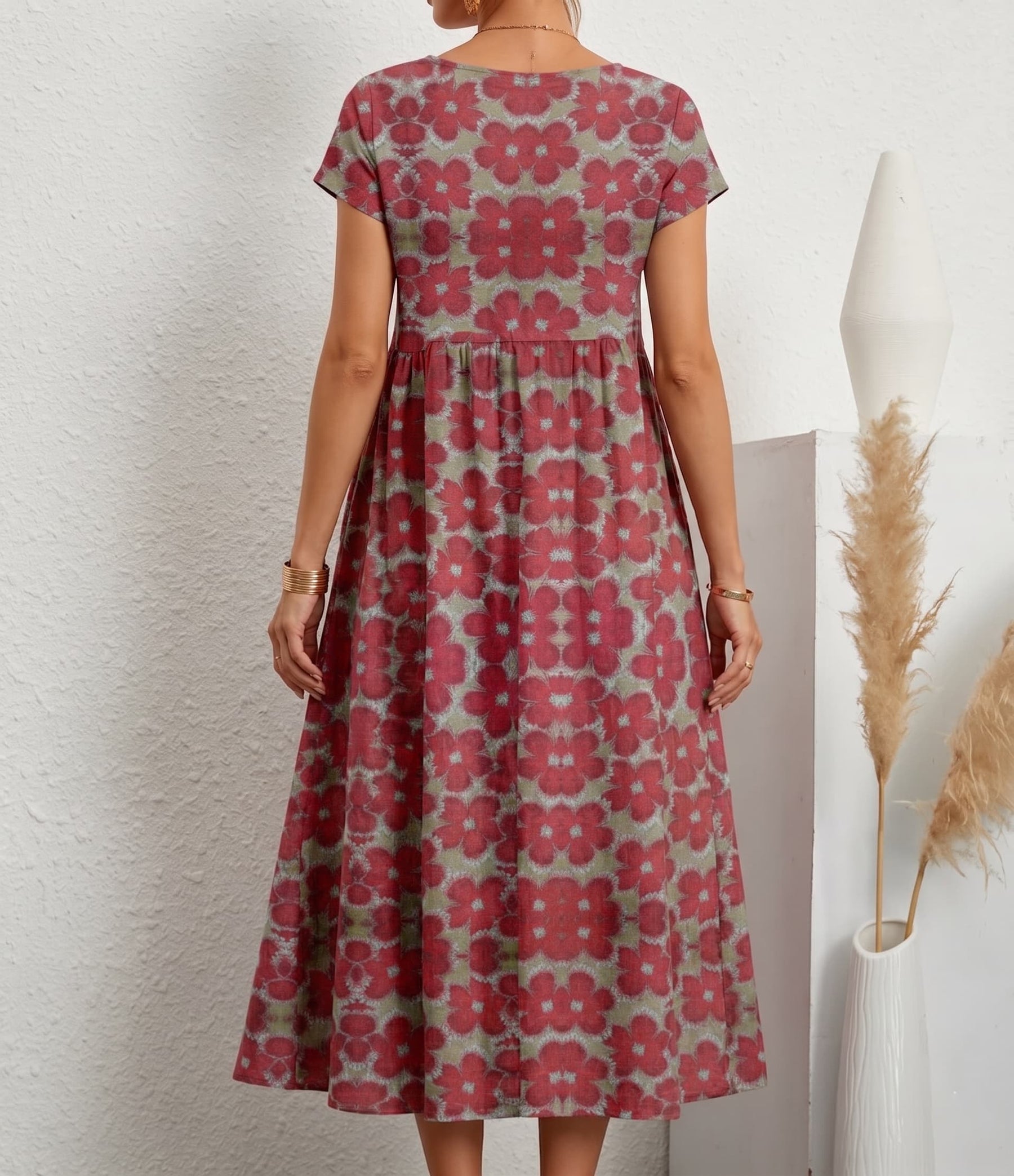 Aurelia™ — Timeless Grace Floral Midi Dress