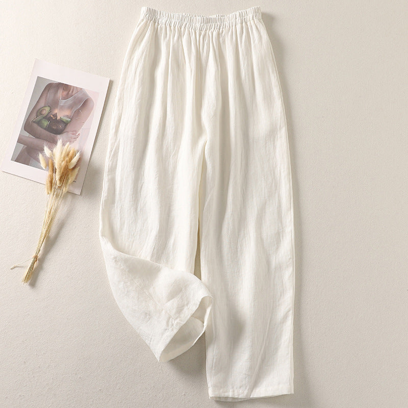 Amelia Ashcroft™ | Relaxed Linen-Cotton Trousers
