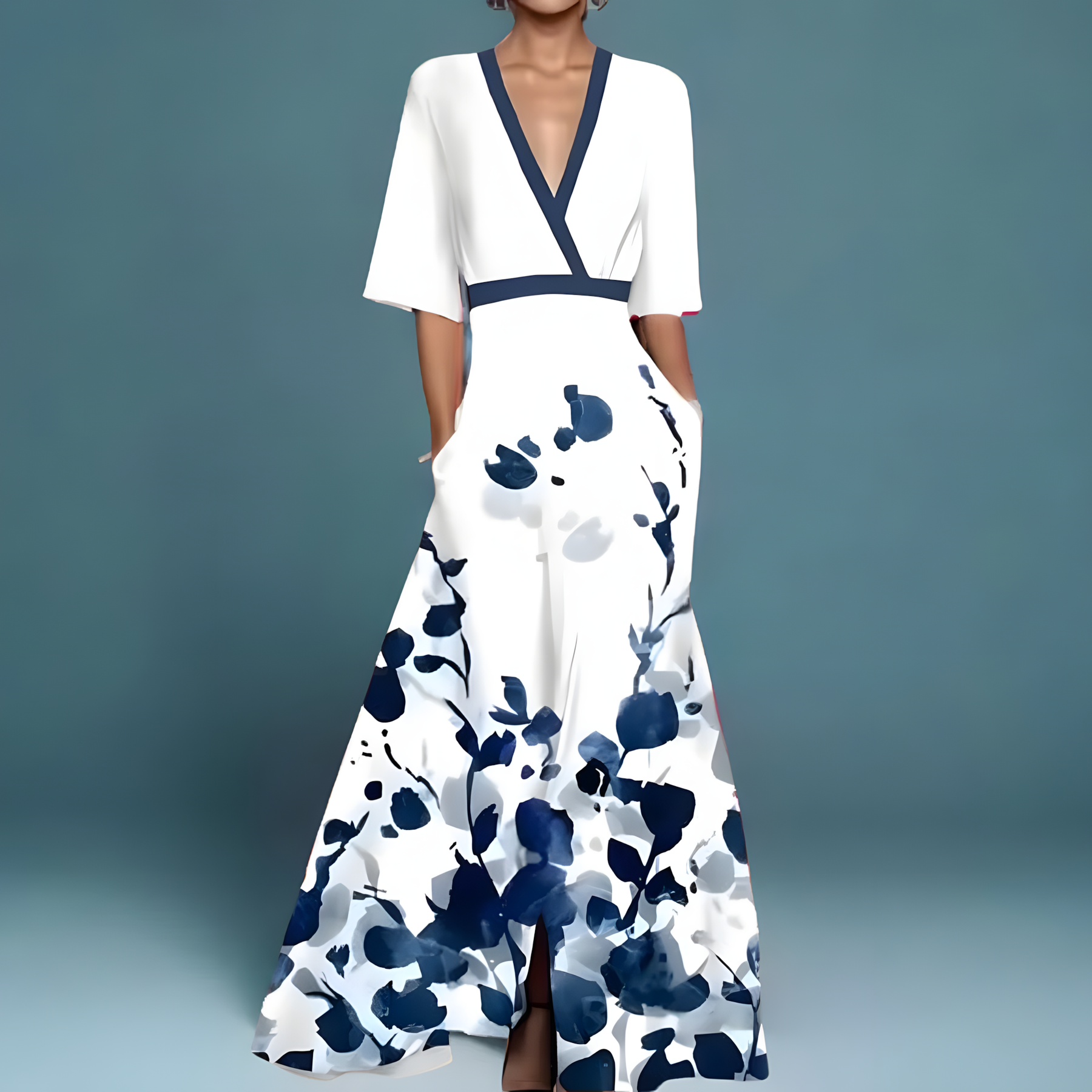 Michelle™ - Elegant Floral Wrap Dress