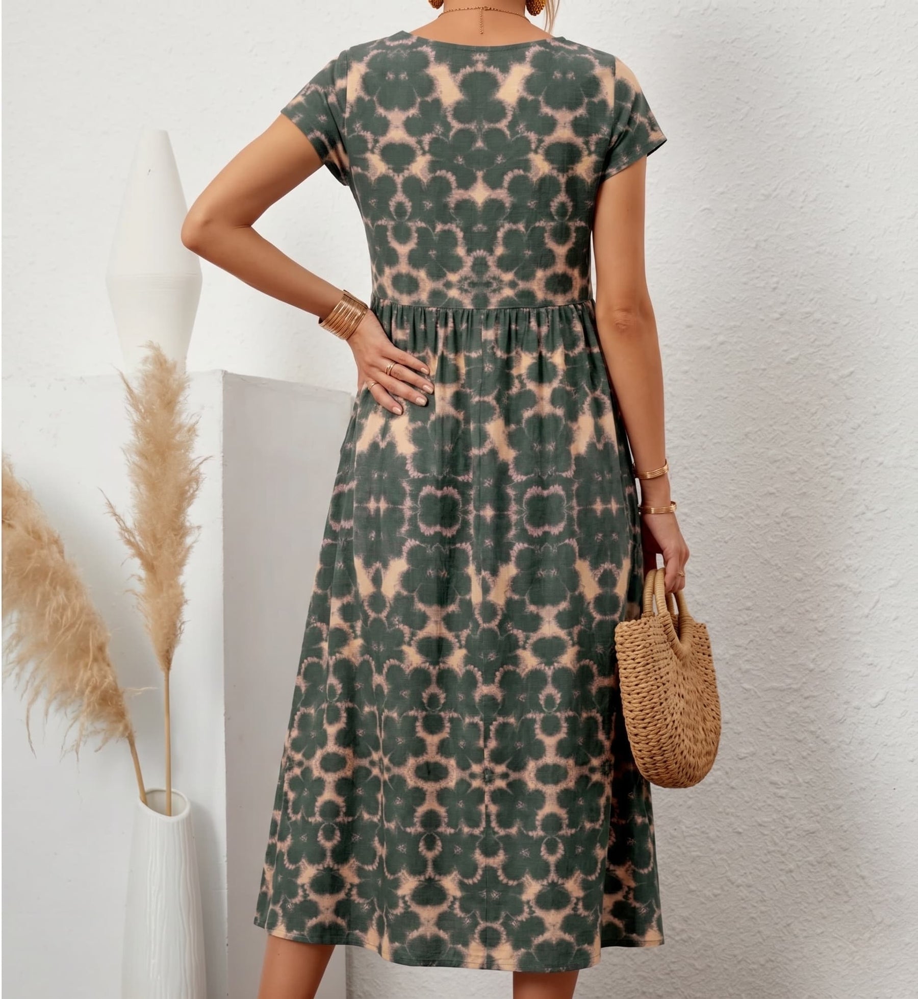 Aurelia™ — Timeless Grace Floral Midi Dress
