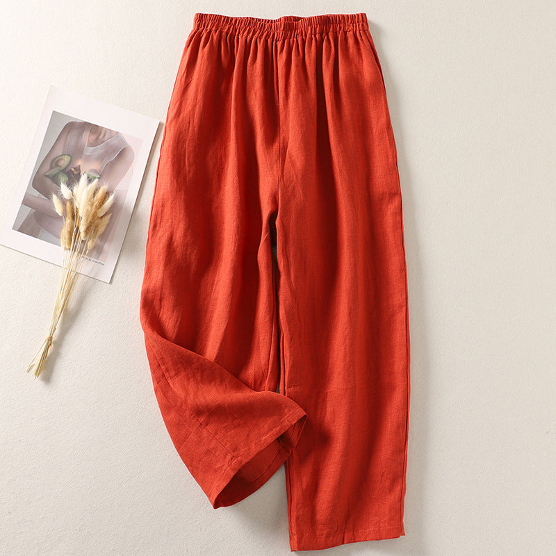 Amelia Ashcroft™ | Relaxed Linen-Cotton Trousers