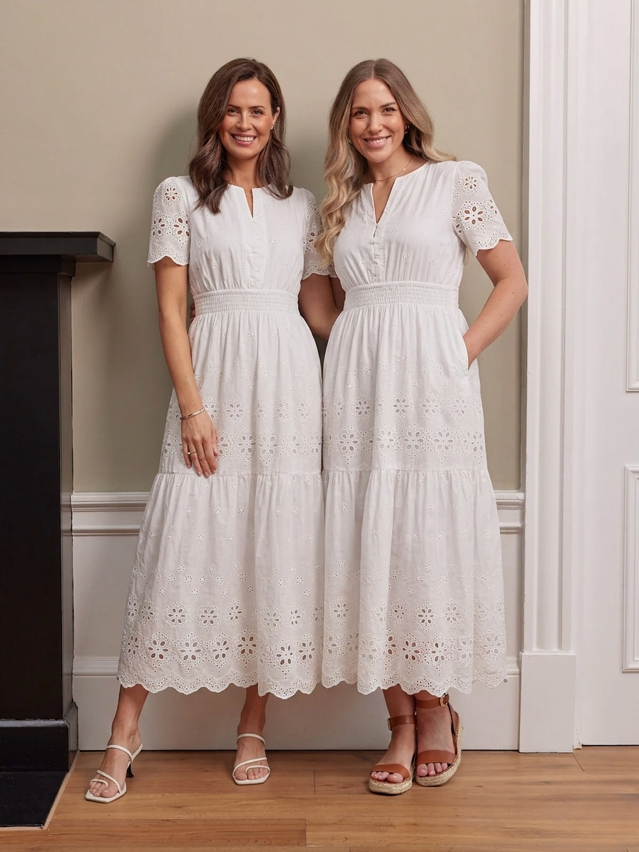 The Georgie Tiered Broderie Dress