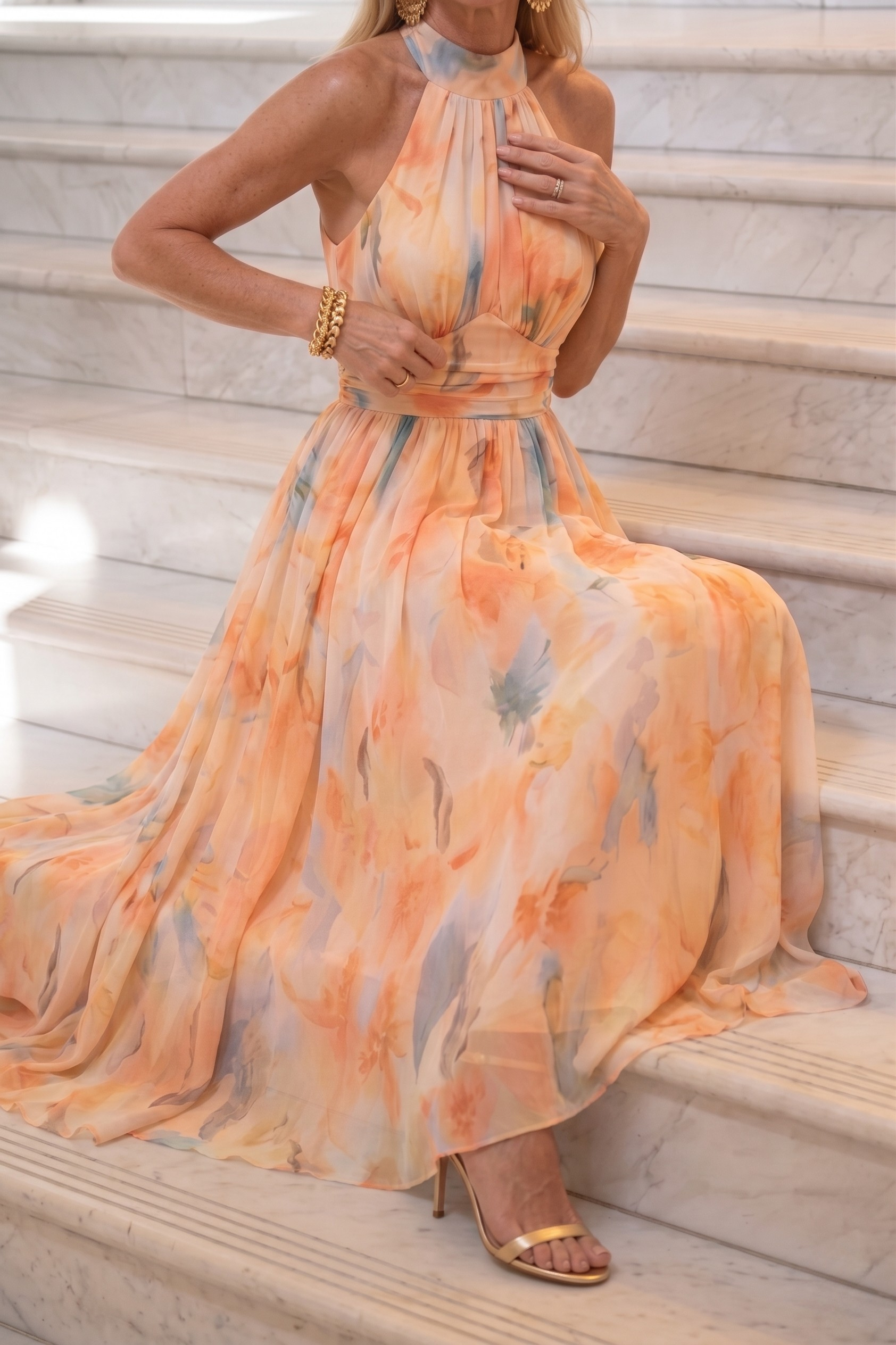 Elin | Soft Halter Midi Dress