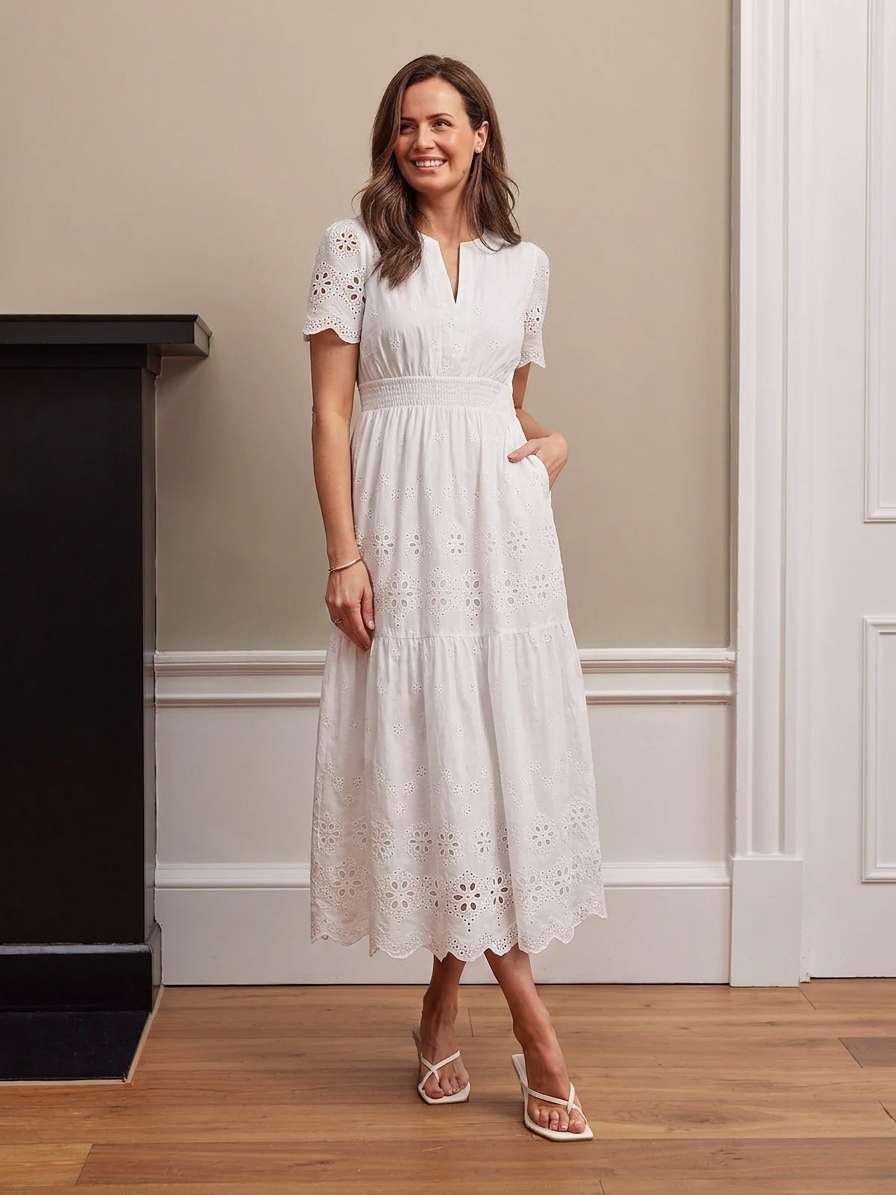 The Georgie Tiered Broderie Dress
