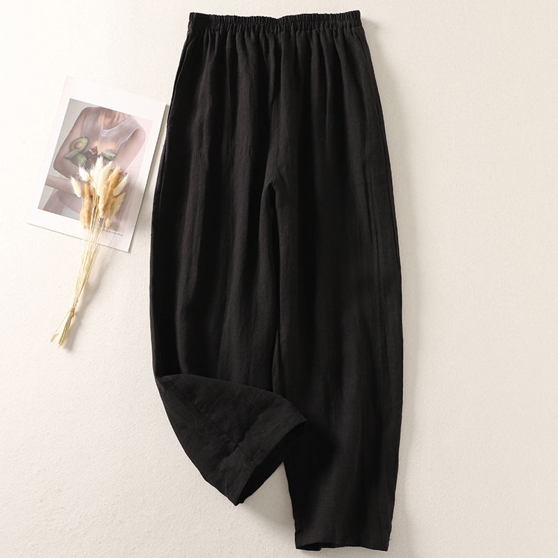 Amelia Ashcroft™ | Relaxed Linen-Cotton Trousers