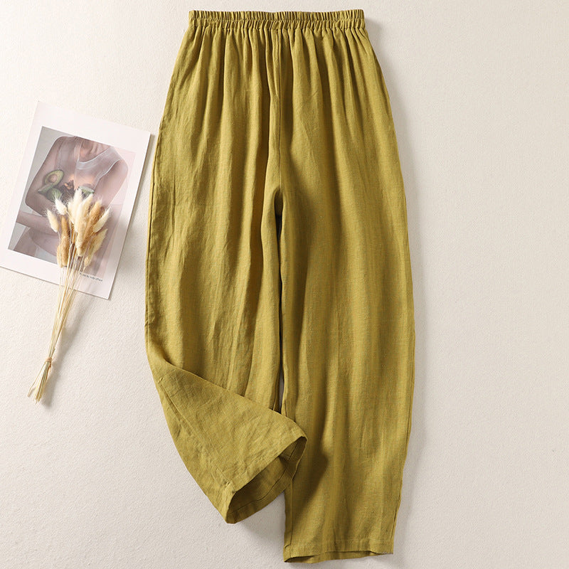 Amelia Ashcroft™ | Relaxed Linen-Cotton Trousers