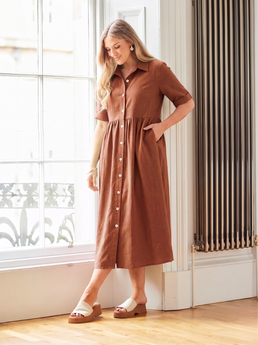 Rhiona Linen Shirt Dress