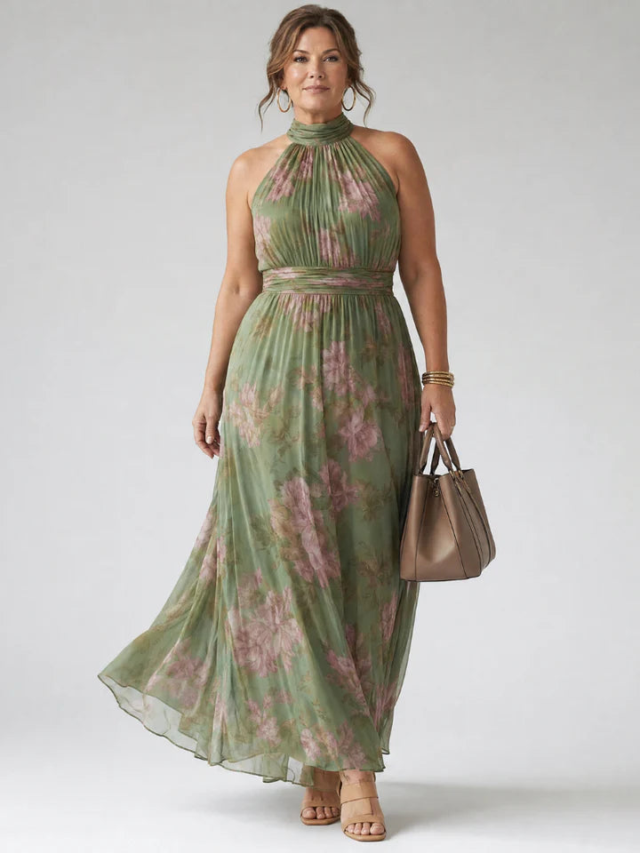 Mirelle | Gathered Halter Midi Dress