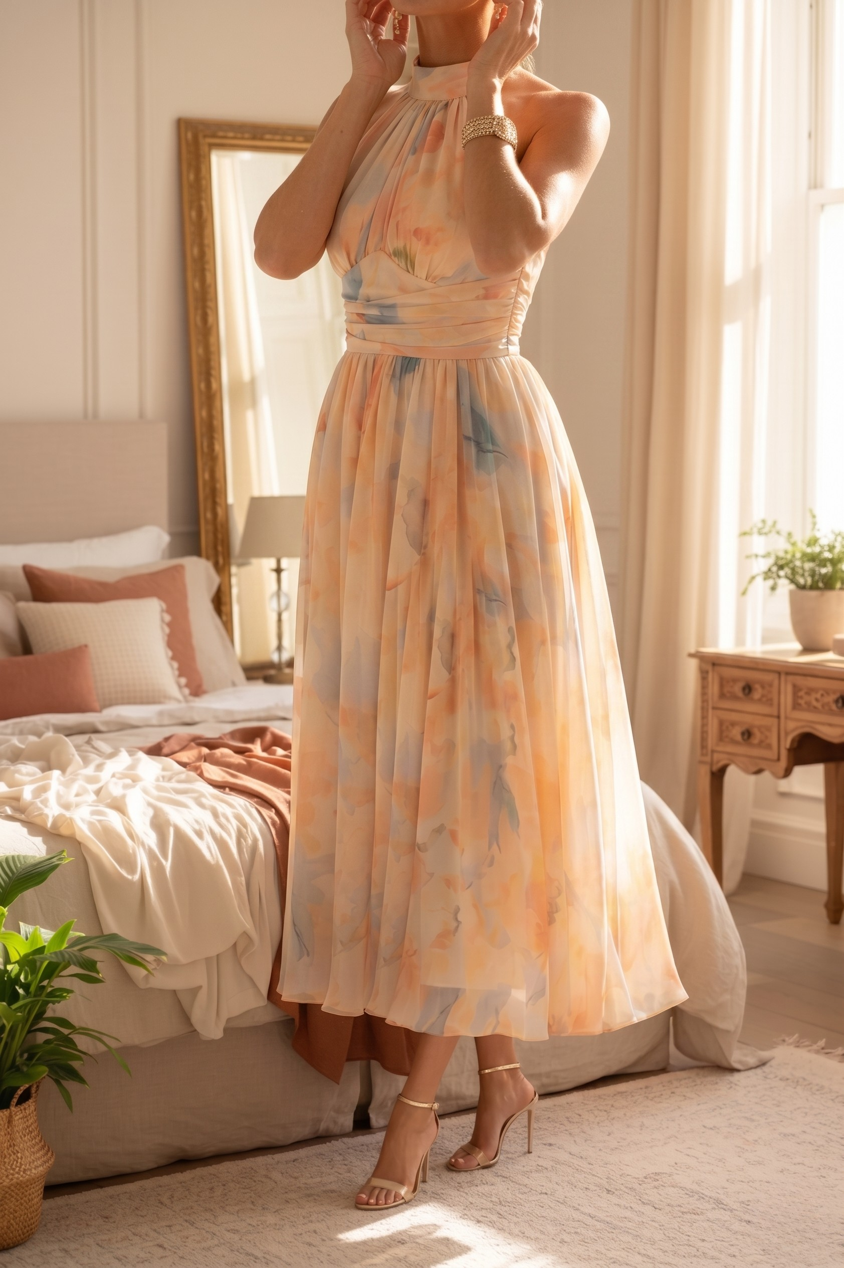 Elin | Soft Halter Midi Dress