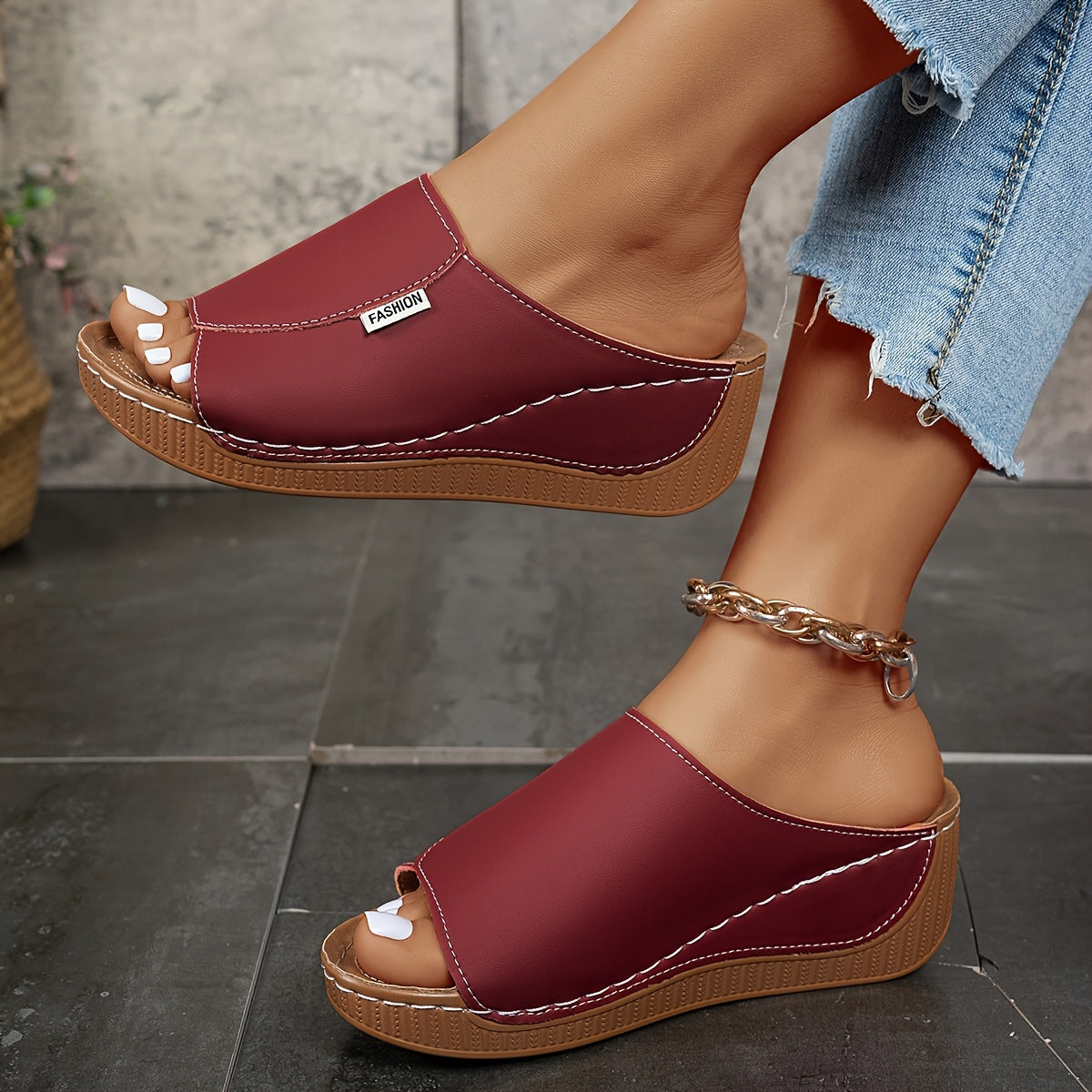 Isabella | Comfort Wedge Mule