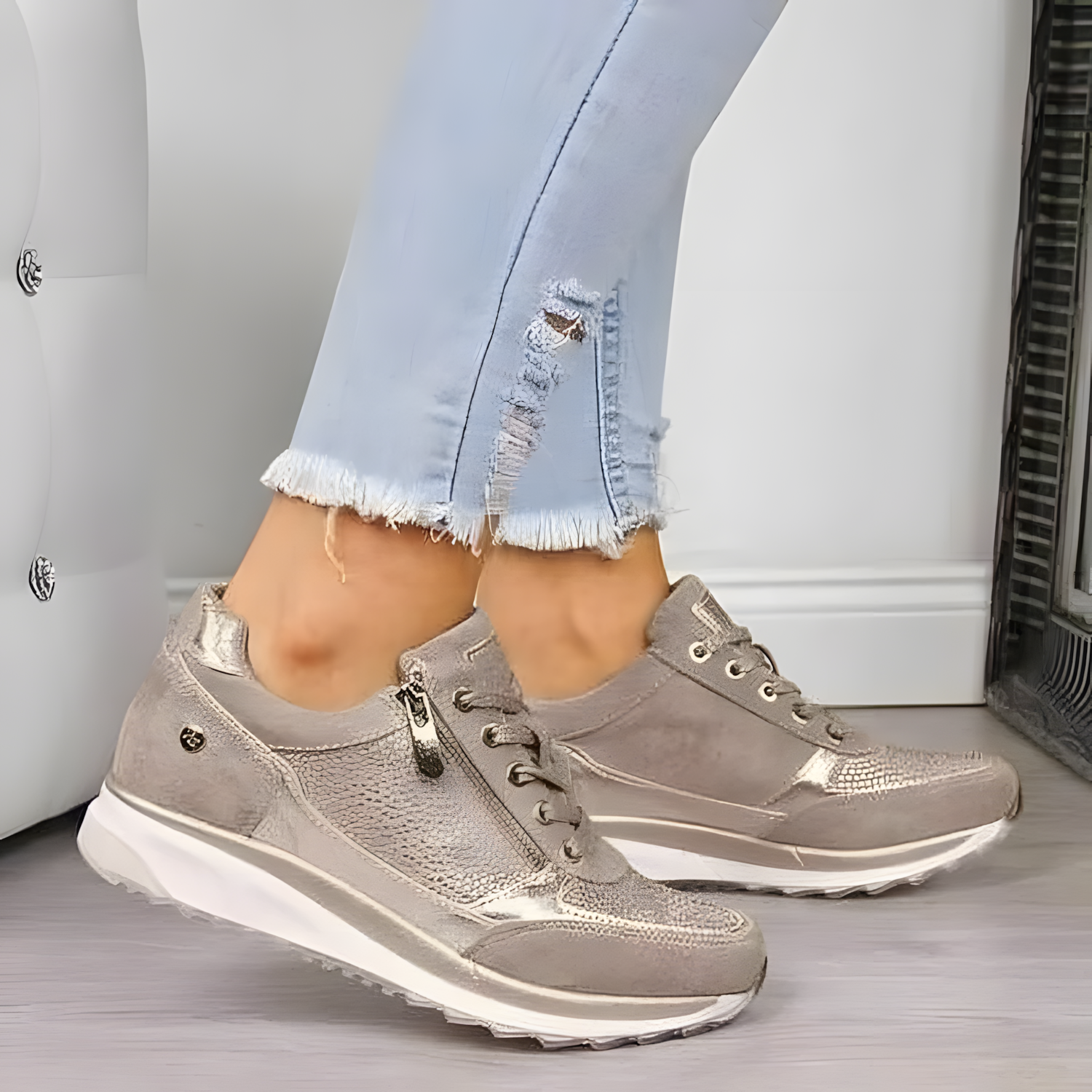Ginette | Zip-Up Orthopedic Sneakers