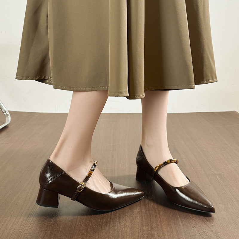 Eloria Lambskin Mary Janes
