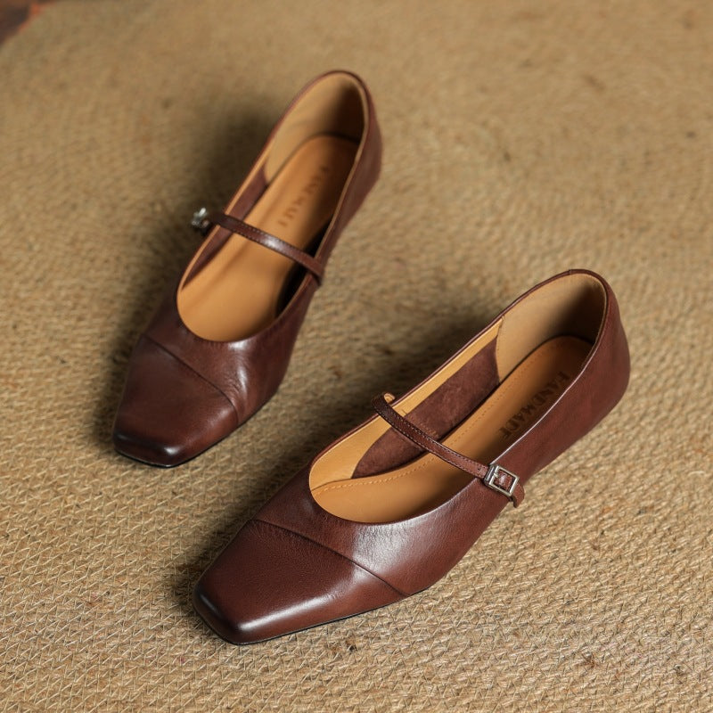 Aurette Leather Mary Jane Flats