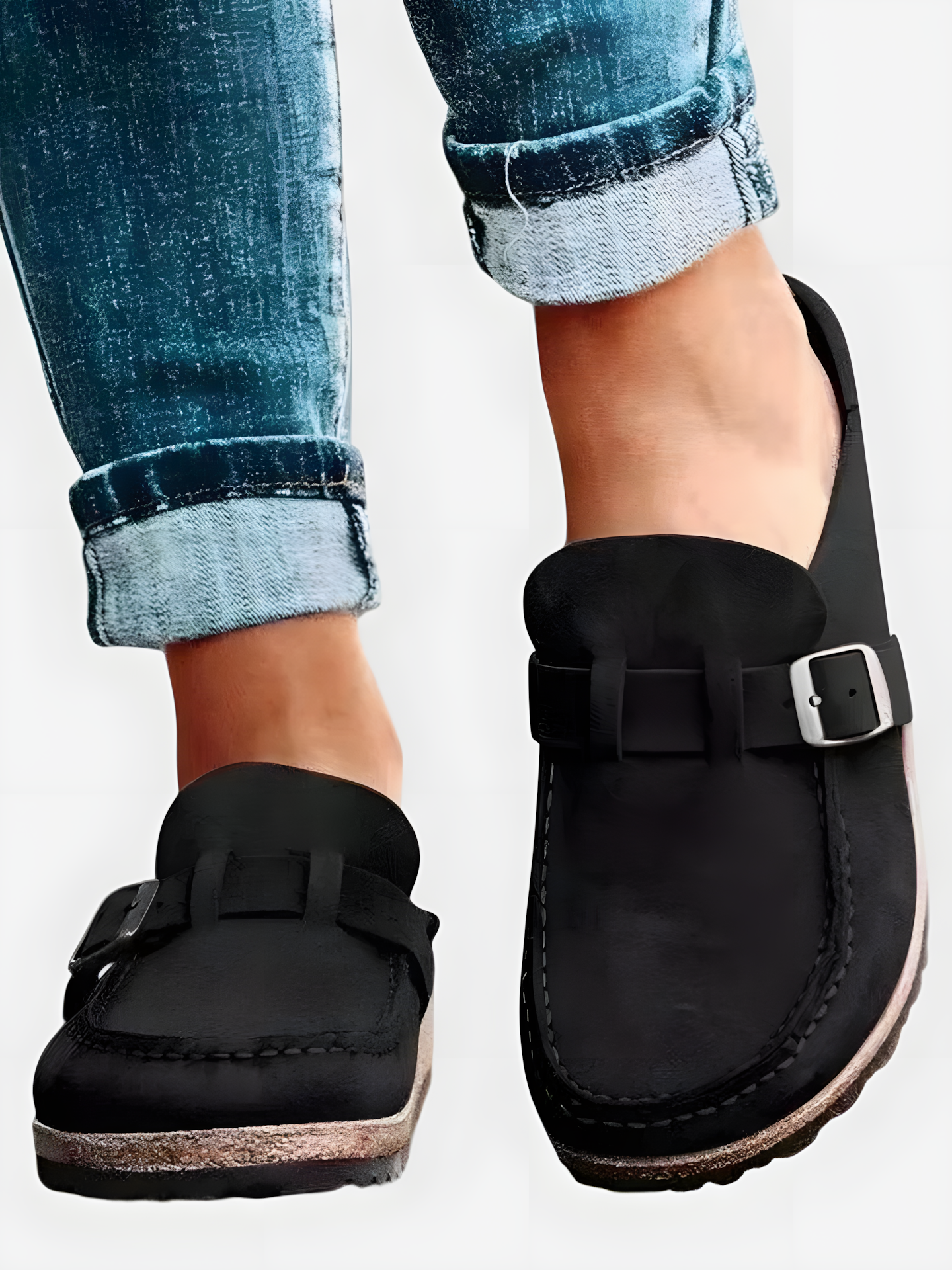 Mallorca – Suede Buckle Comfort Clogs