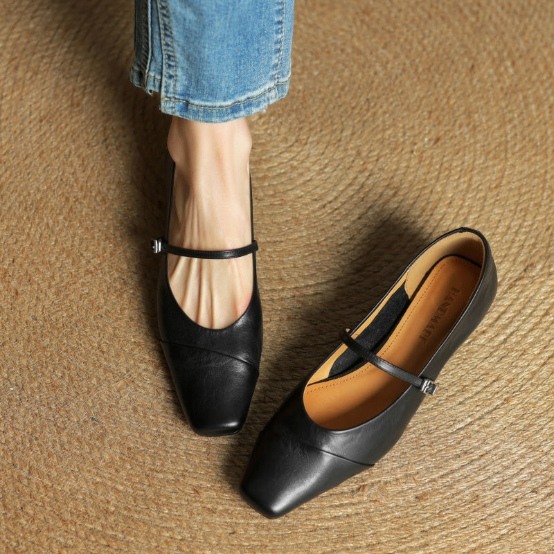 Aurette Leather Mary Jane Flats