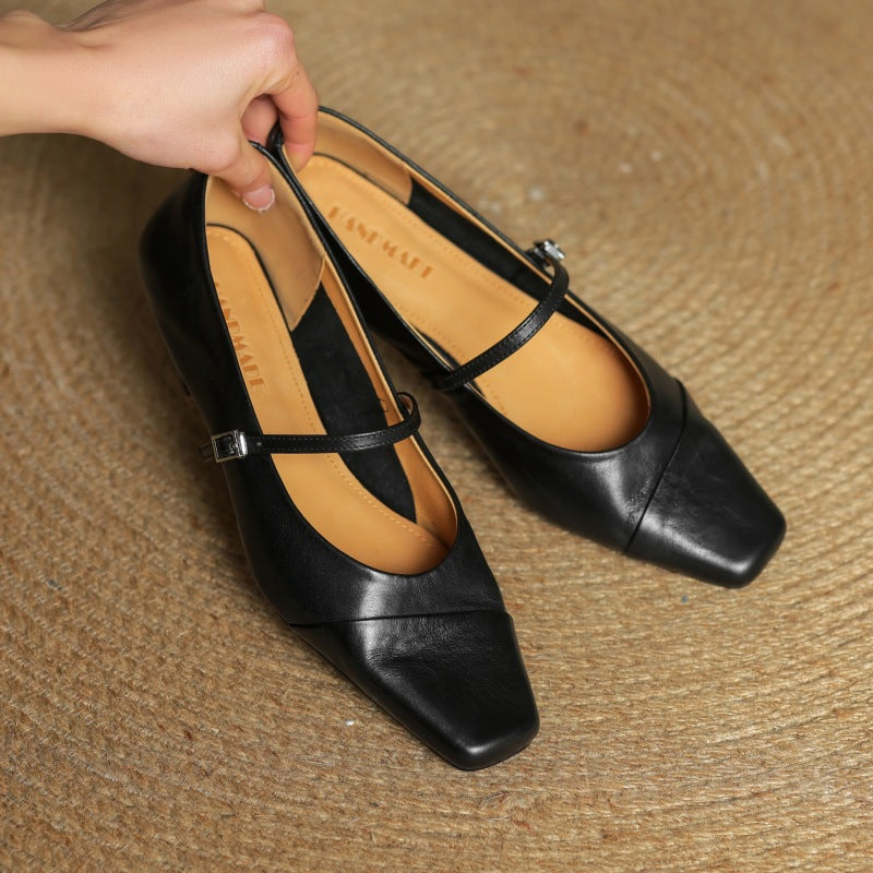 Aurette Leather Mary Jane Flats