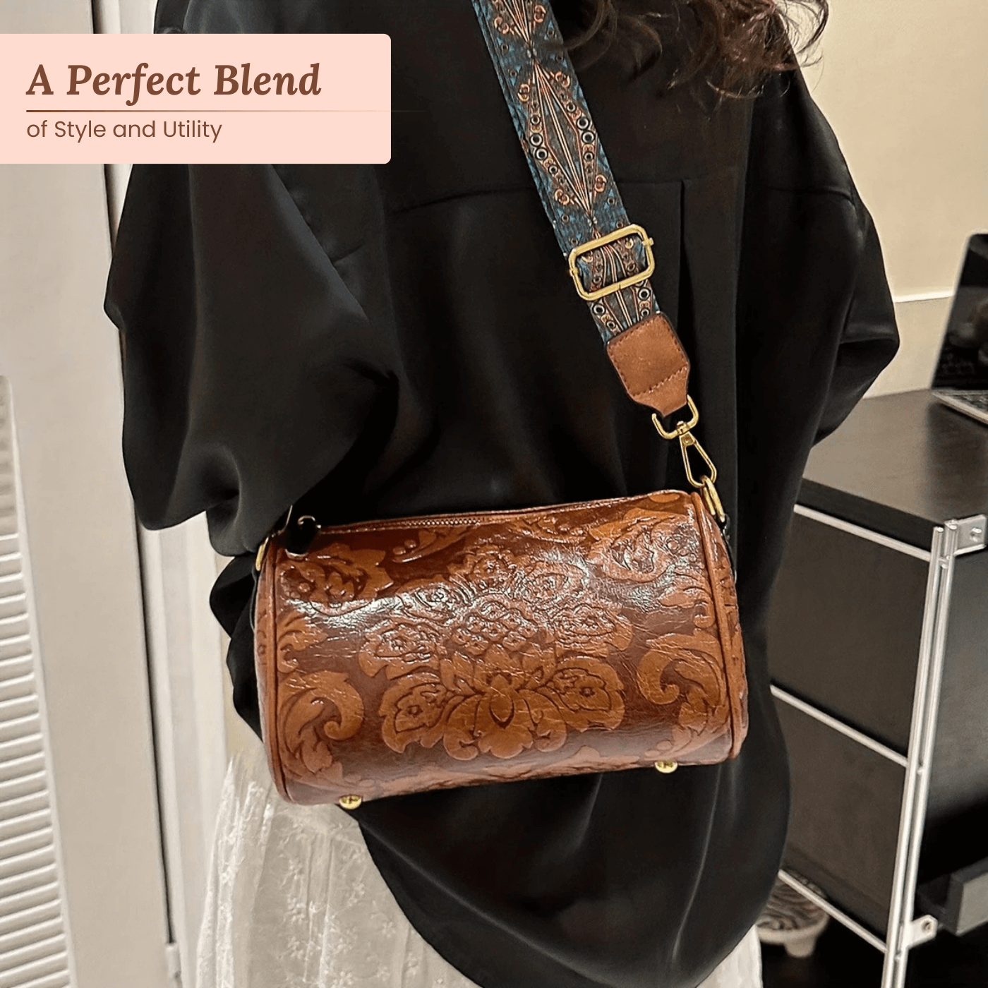 Jessica's Floral Elegance | Shoulder Bag