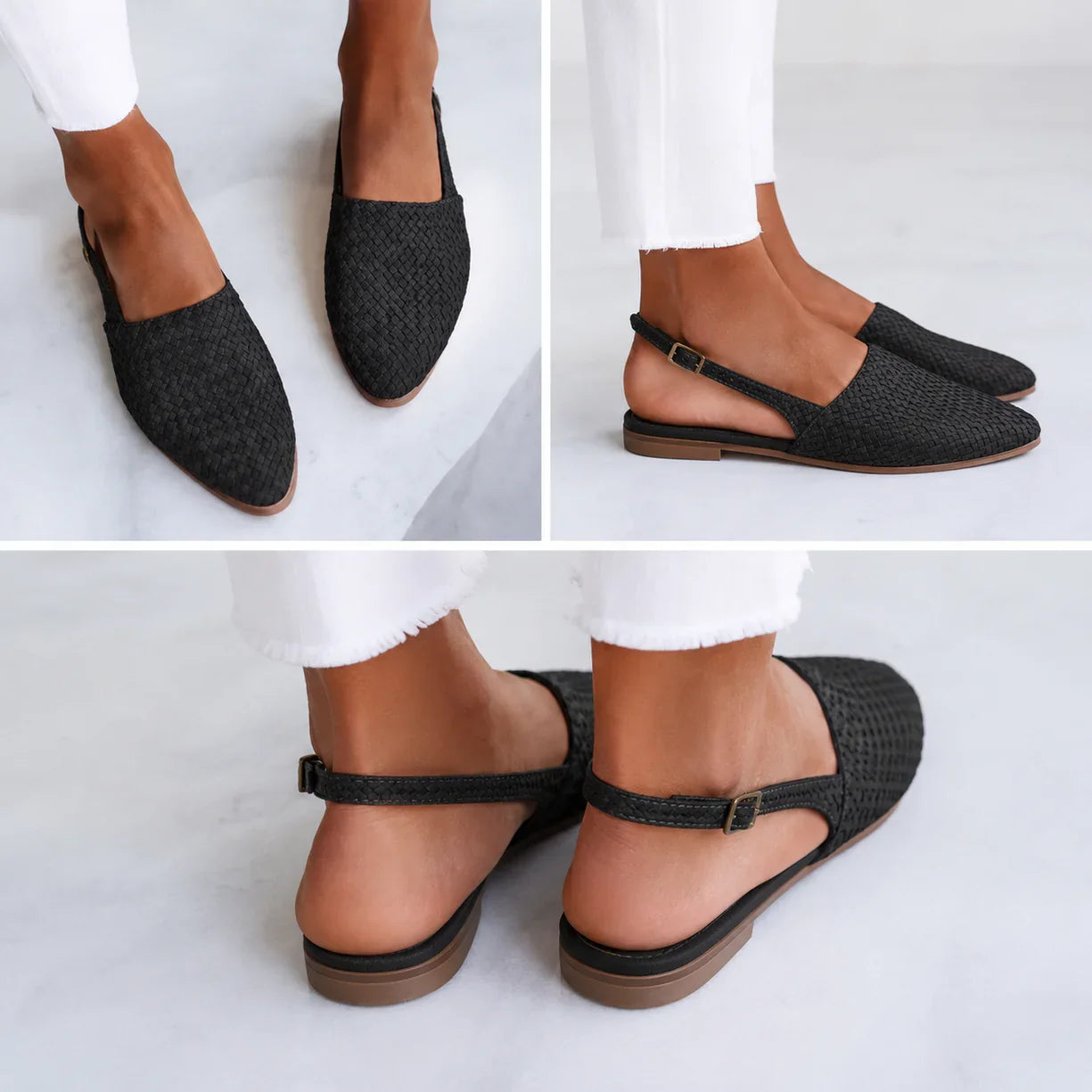 Simone | Braided Back Strap Moccasins