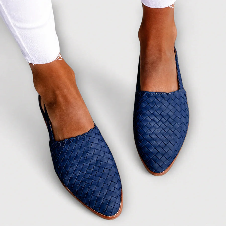 Simone | Braided Back Strap Moccasins