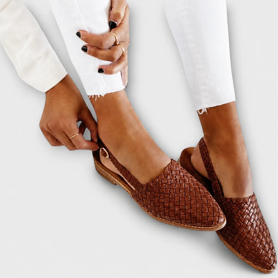 Simone | Braided Back Strap Moccasins