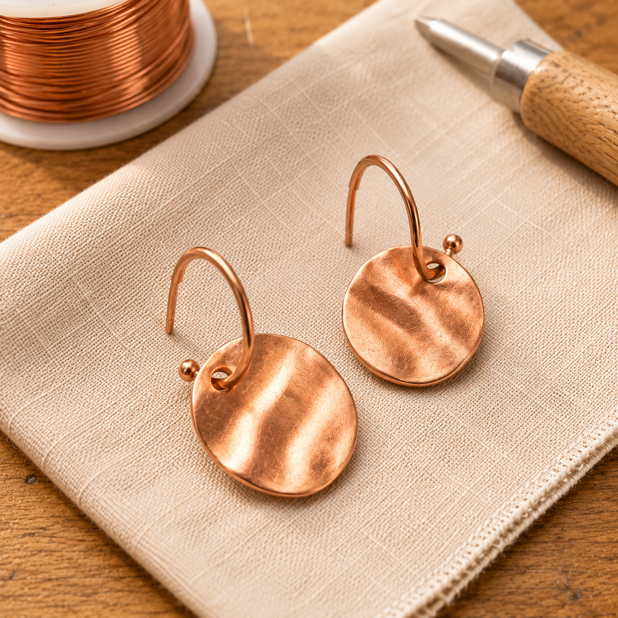 Halo Copper Earrings