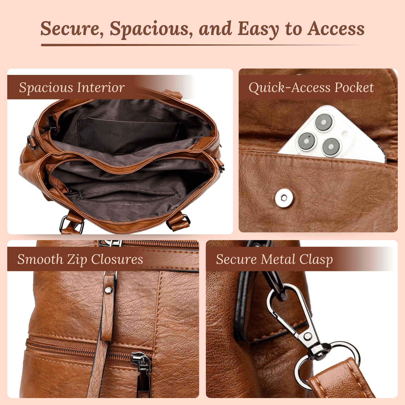 Rachele's Multi-Zip | Shoulder Bag