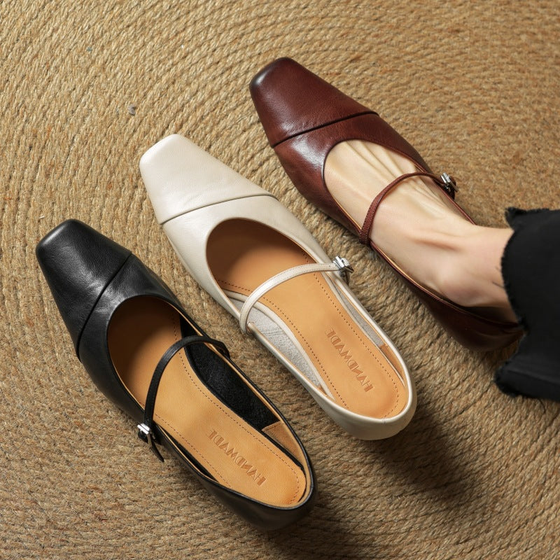 Aurette Leather Mary Jane Flats