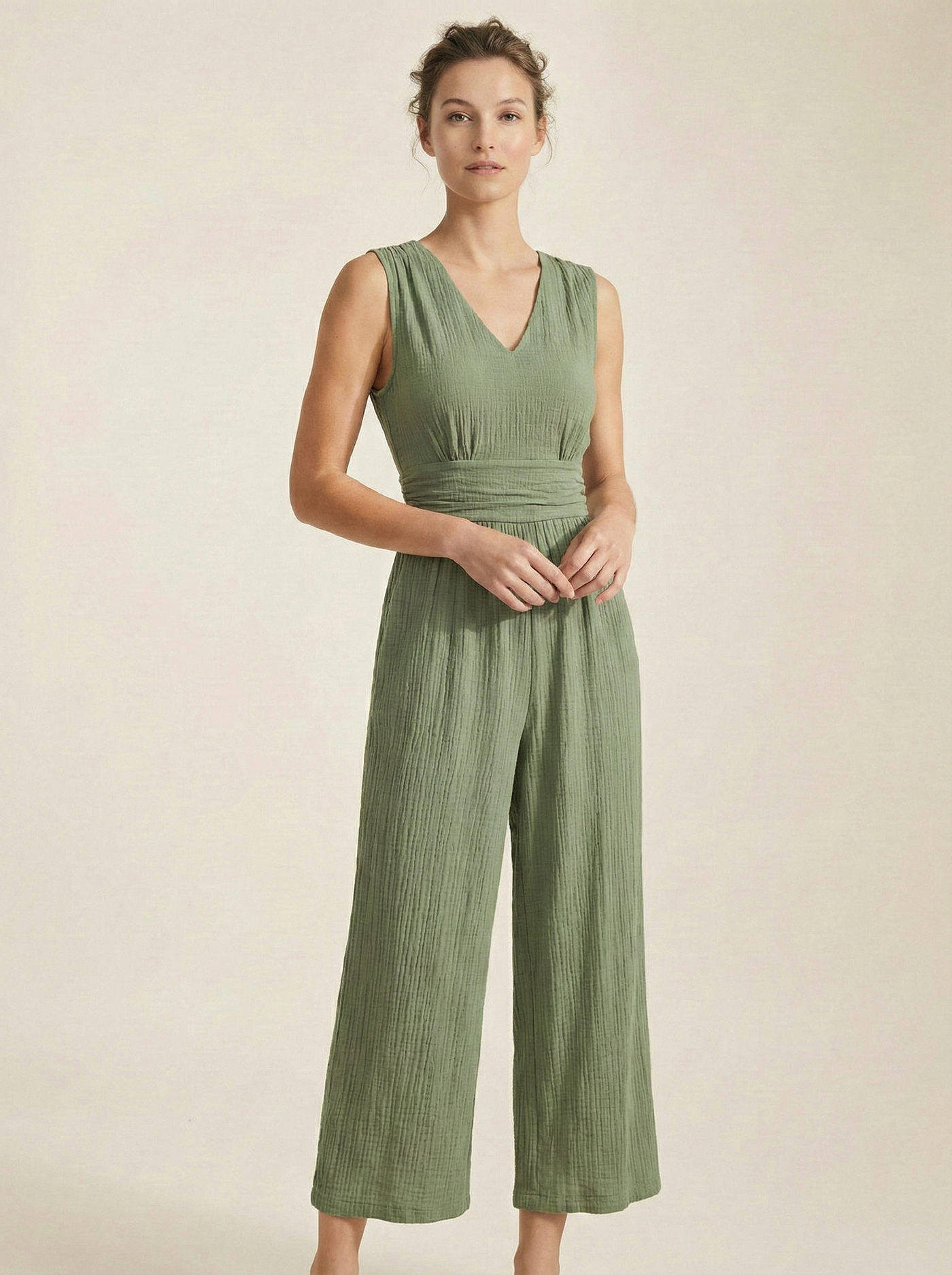 The Tuscany Crinkle-Cotton Jumpsuit