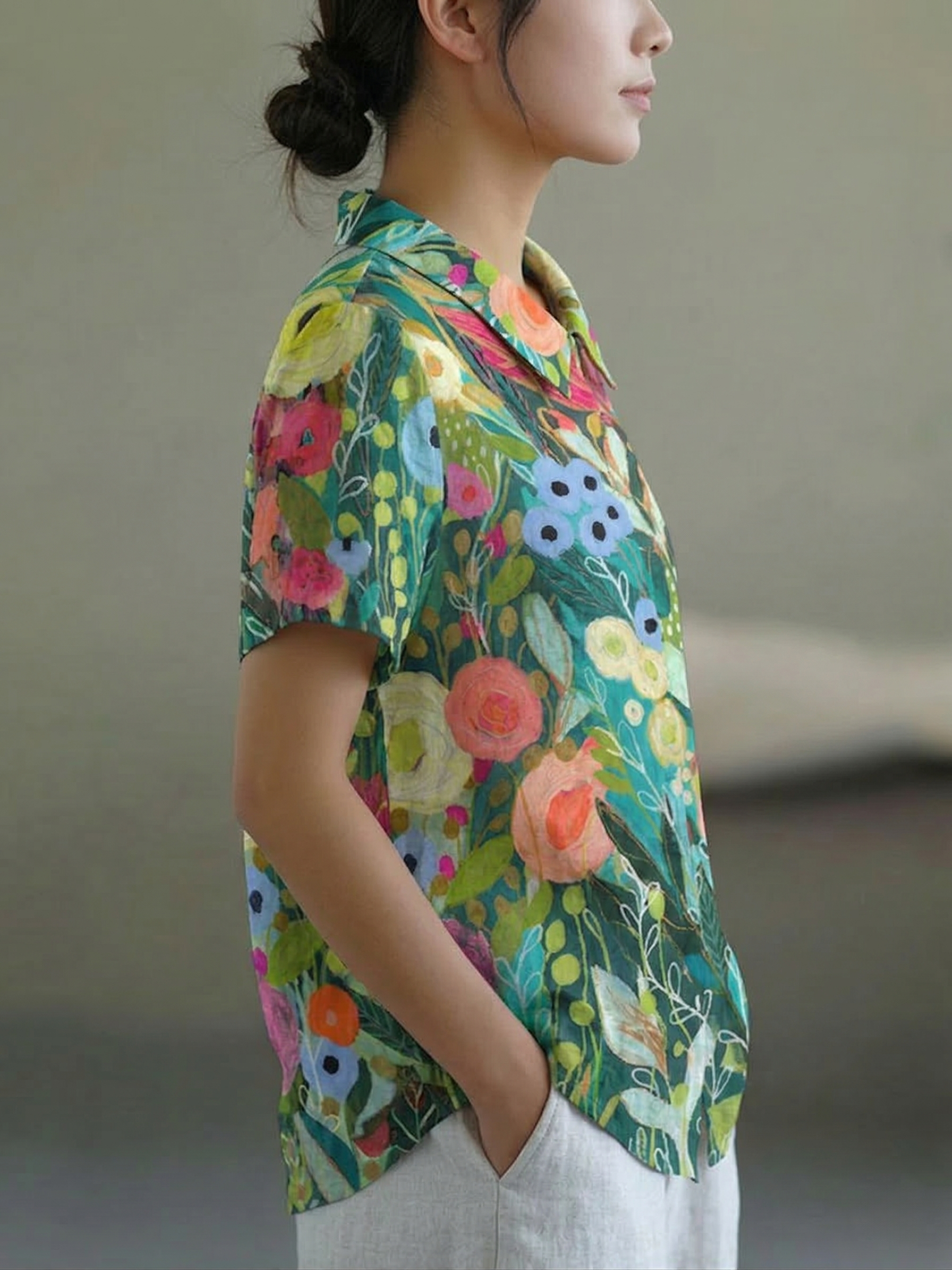 Daisy | Watercolor Floral Shirt