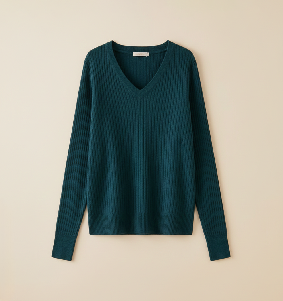 The Sienna Fine-Rib V-Neck