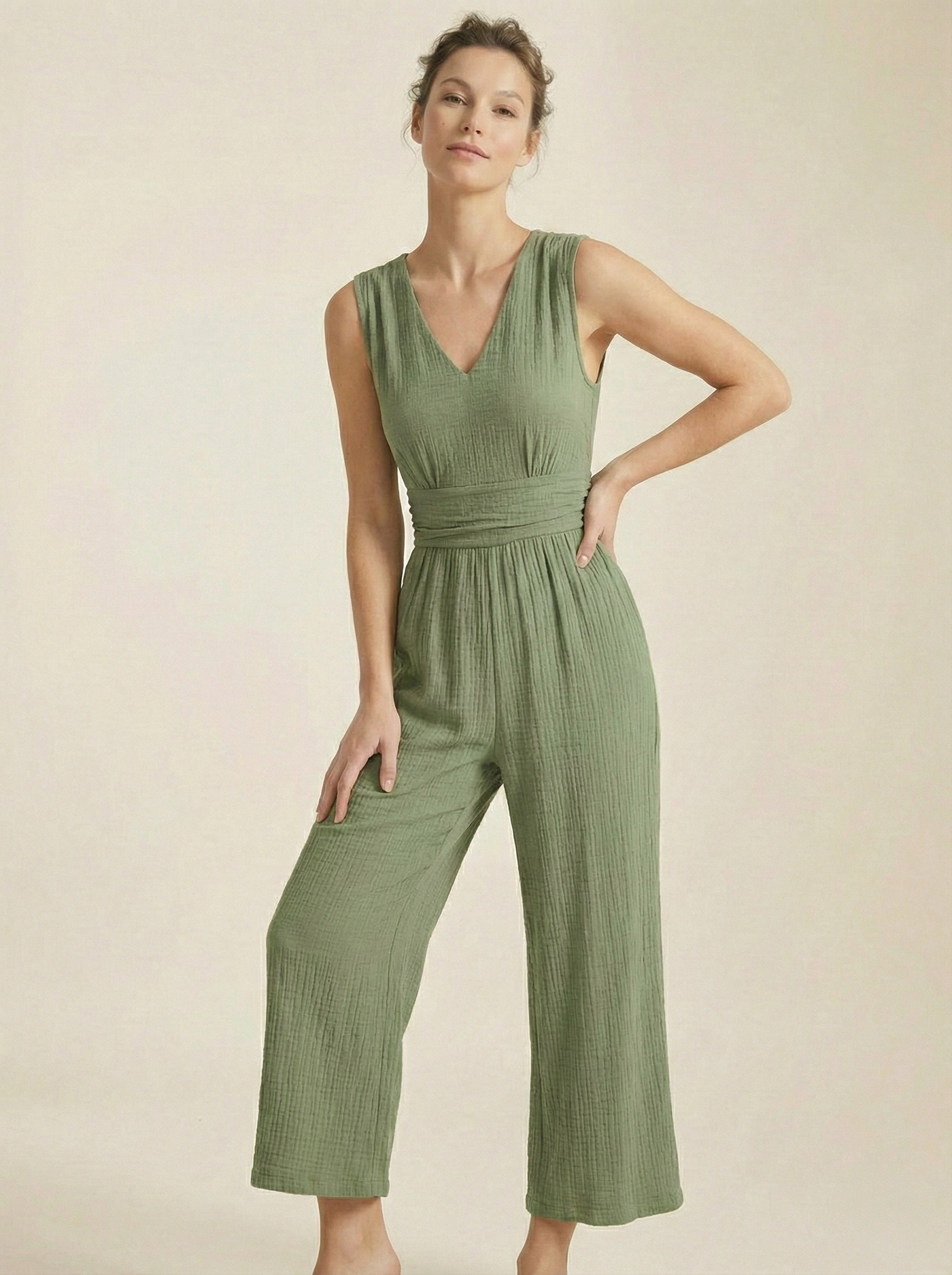 The Tuscany Crinkle-Cotton Jumpsuit