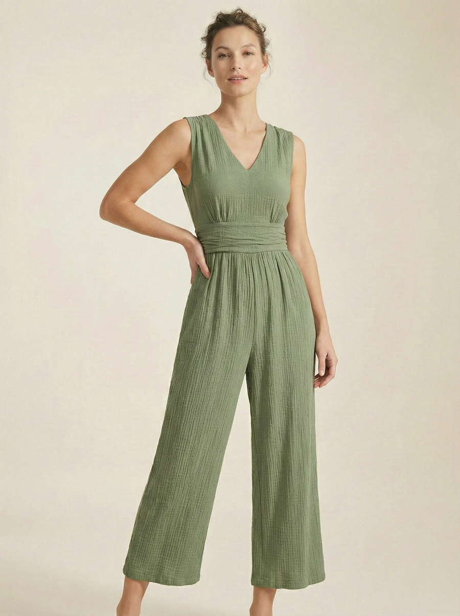 The Tuscany Crinkle-Cotton Jumpsuit