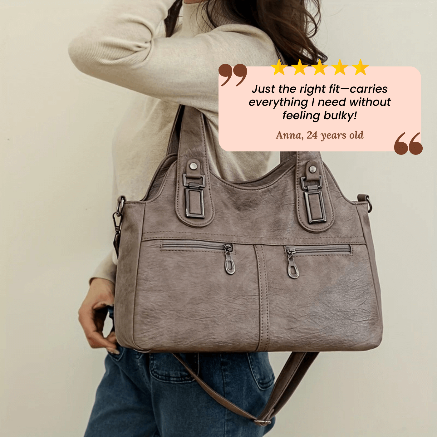 Flavia's Dual-Zip | Shoulder Bag