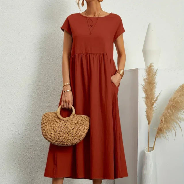 Gabrielle™ — Timeless Elegance Fluid Midi Dress