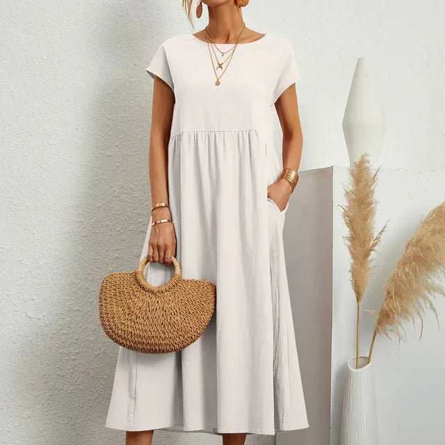 Gabrielle™ — Timeless Elegance Fluid Midi Dress