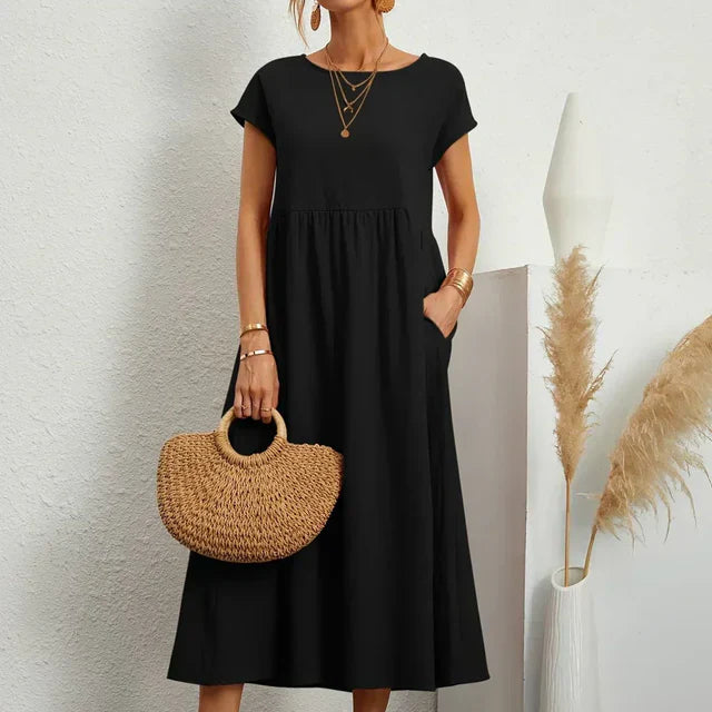Gabrielle™ — Timeless Elegance Fluid Midi Dress