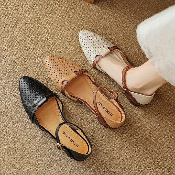 Calenne Leather Slingbacks