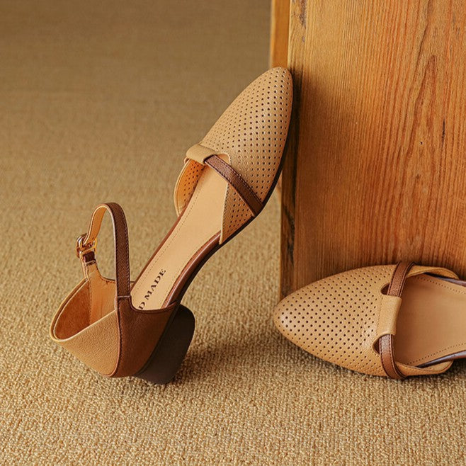 Calenne Leather Slingbacks