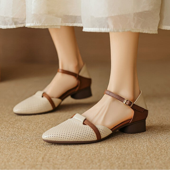 Calenne Leather Slingbacks