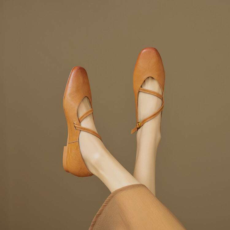 Aurelle Strap Leather Mary-Jane