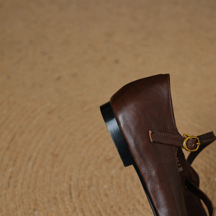 Aurelle Strap Leather Mary-Jane