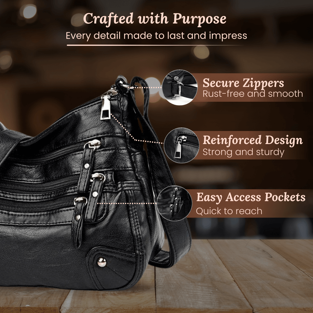 Rosalia's Multi-Zip Carry | Shoulder Bag