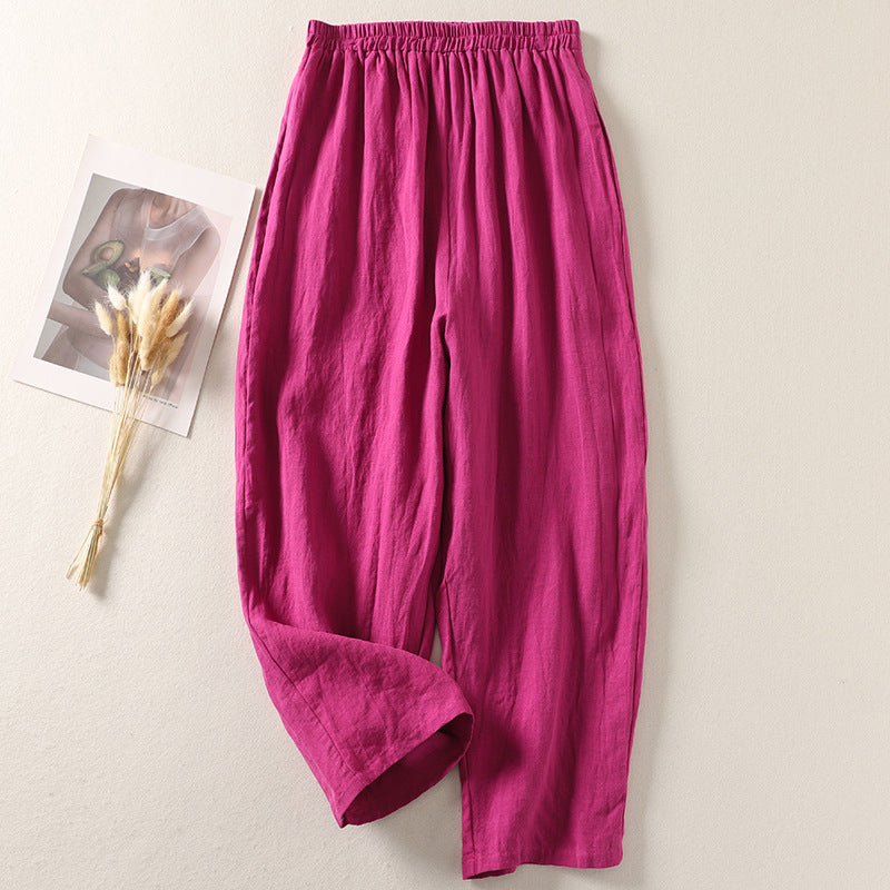 Amelia Ashcroft™ | Relaxed Linen-Cotton Trousers