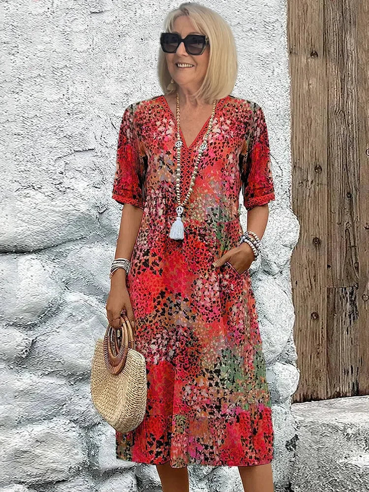 Rachel Vibrant Midi Dress