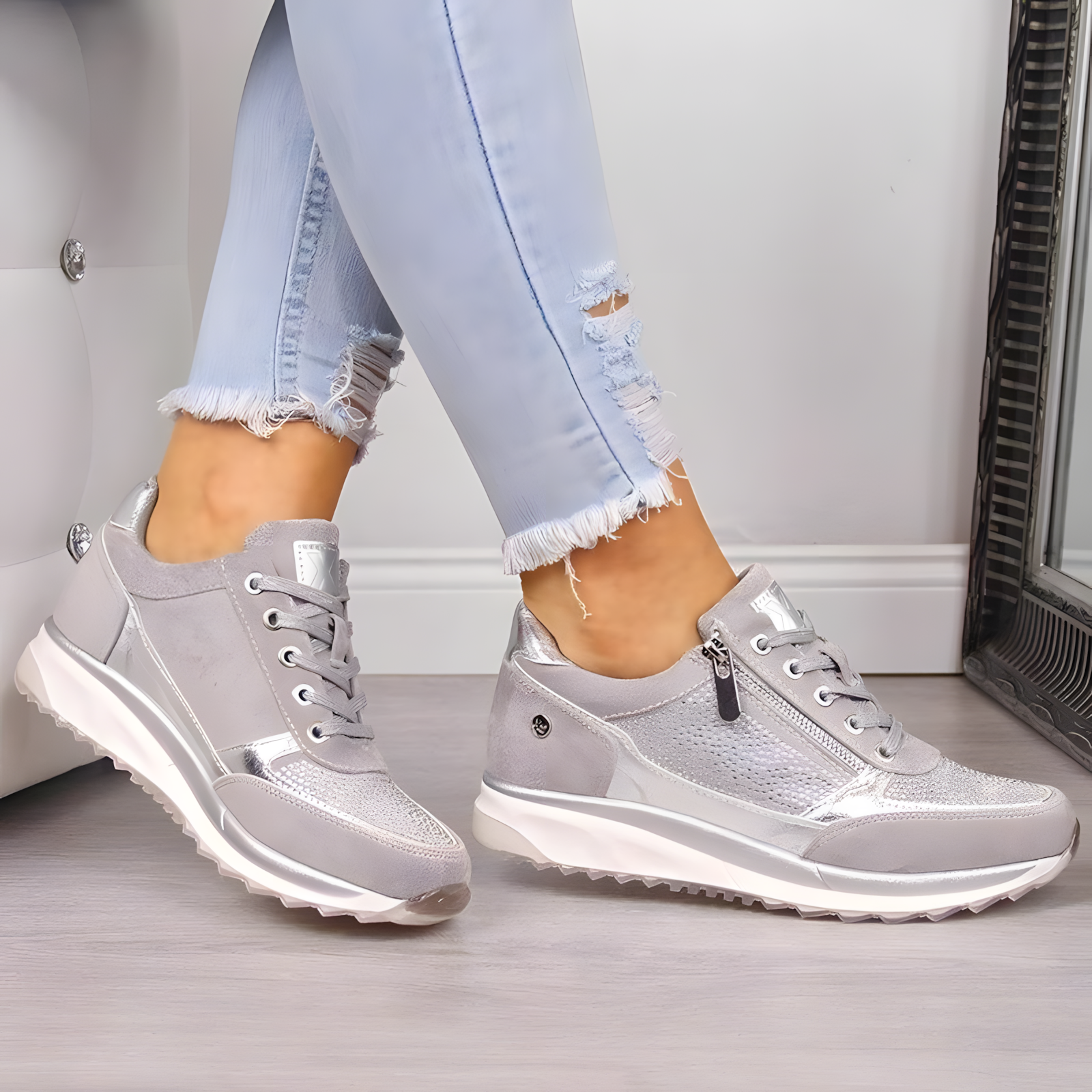 Ginette | Zip-Up Orthopedic Sneakers